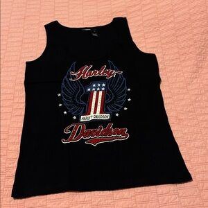 Harley-Davidson Black Tank Top with Patriotic Design